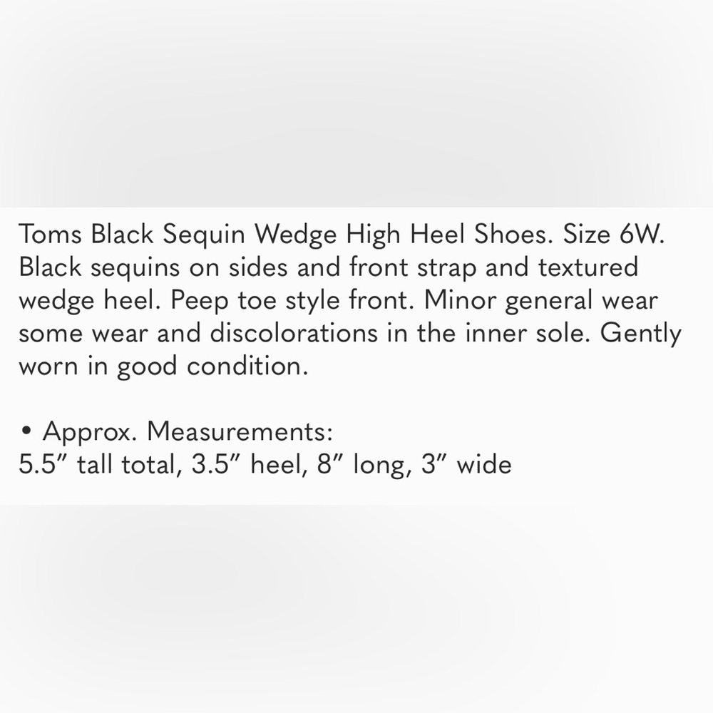 Toms Black Sequin Wedges - Picture 8 of 8